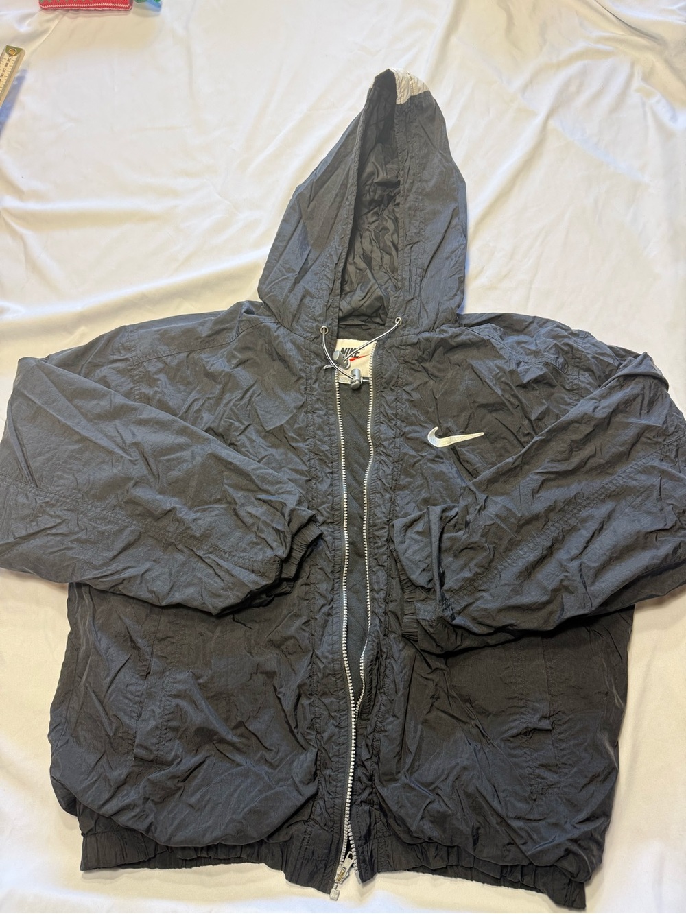 Vintage Nike Quilted Puffer Jacket Black Size L 90s Retro Swoosh
